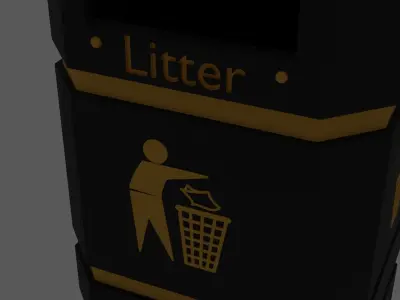 UK Public Bin found in cities or towns in England 3D model