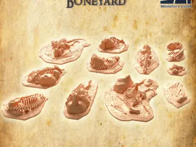 Modular Dragon Bones Tabletop Terrain 28 mm 3D print model