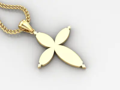 Light Gold 18K Cross Pendant 1CP053 3D print model