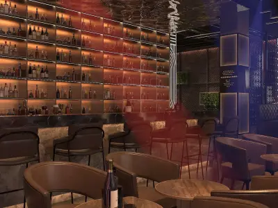 nightclub interior of with neon lights 26 3D model