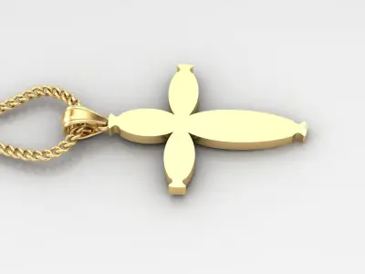 Light Gold 18K Cross Pendant 1CP084 3D print model