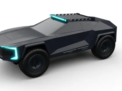 futuristic overland vehicle 3D model