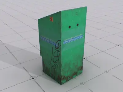 Vancouver Street News Stand Game Ready Prop Low-poly 3D model