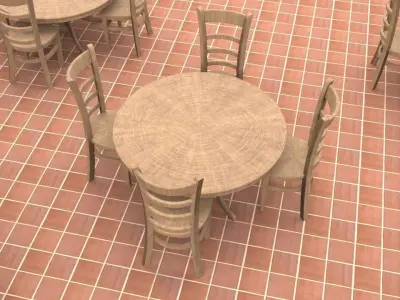 Chairs and Table 3D model