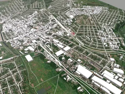 Cityscape Bakhmut Donetsk region of Ukraine 3D model