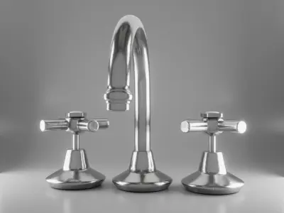 Water Tap Faucet - Hot and Cold Low-poly 3D model