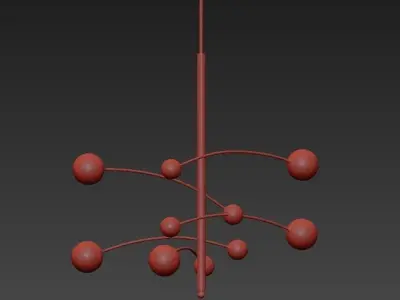 Luminaire chandelier with balls hanging from it 3D model