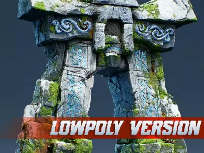 Free Stylized Ancient Archway Lowpoly Free low-poly 3D model