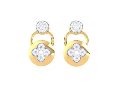 GemStone Diamond Light weight earring 34 3D print model