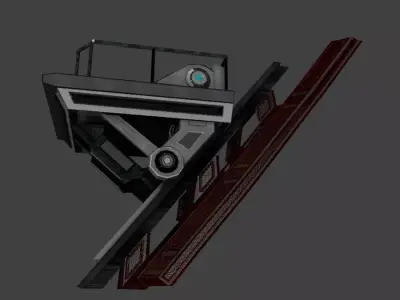 Low poly Elevator Structure Element Low-poly 3D model