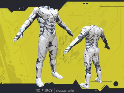 Sci Fi Cyberpunk Male Suit Low-poly 3D model