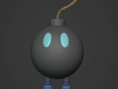 Cartoon Bomb Low-poly 3D model