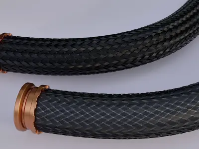 Corrugated and braid metal hose sleeving 3D model
