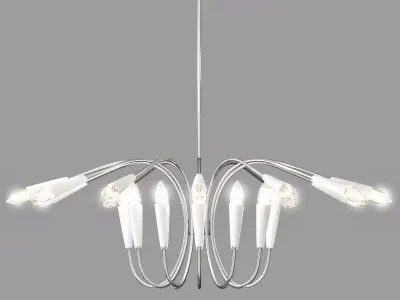 Chandelier modern with lights 3D model