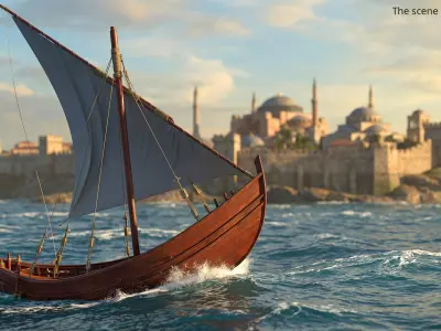  Yenikapi 12 Wooden Sailing Boat Vintage 