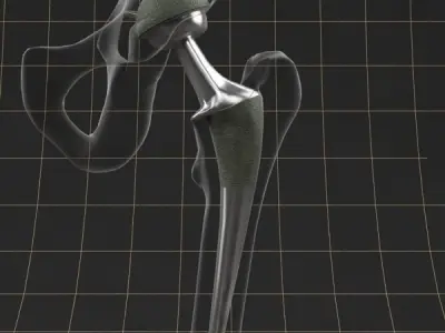 Femoral prosthesis femur and pelvic gilder  3D model