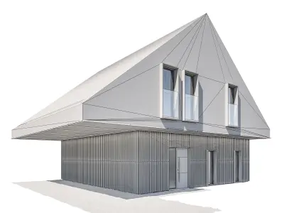 Modern house 15 at night 3D model