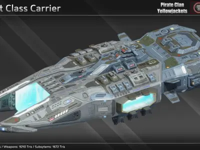 Pirate Clan Yellowjackets Spaceship Collection 3D Model Pack