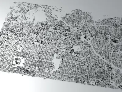 Hollywood in LA Streets and Buildings 3D model