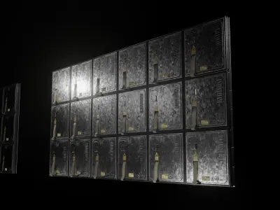 Modular TV screen Low-poly 3D model