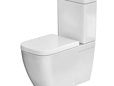 Cube Wall Faced Closed Coupled Pan 3D model