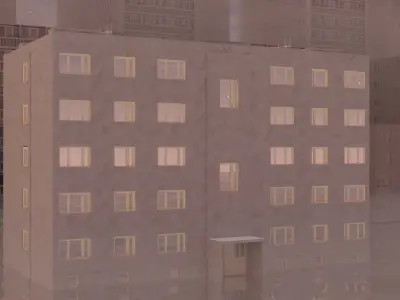 Block of flats 3D model plus Low Poly Ver 3D model 3D model
