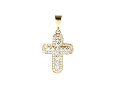 Cross pendant 3D print model 5