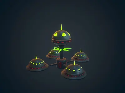 Sci-fi Building - 08 Low-poly 3D model