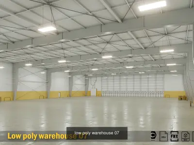 5 low poly interior warehouse Vol 2 3D Model Pack