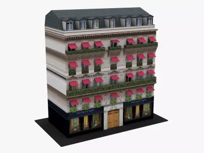 Typical Parisian Apartment 3d Building 04 3D model