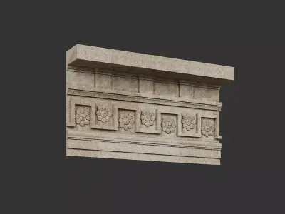 Classical Stone Carving 04 Low-poly 3D model