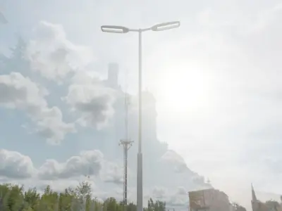 Street Light 11 version 7 5m with pole 2 Low-poly 3D model