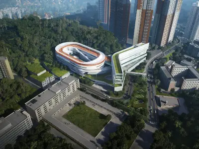 Modern CBD Skyscraper Complex 3D model