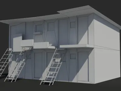 Slum q house Low-poly 3D model