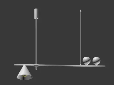 Mid Century Modern 3 Light Black 3D model