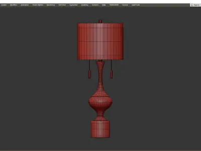 Vintage Antique Gold White Glass Table Lamp Low-poly 3D model