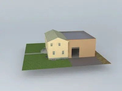 House and shop Free 3D model