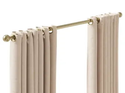 Curtain HE-No 10 Grommet Curtain 01 3D model