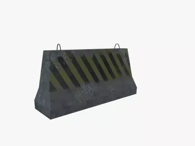 Concrete road barricade 3D model