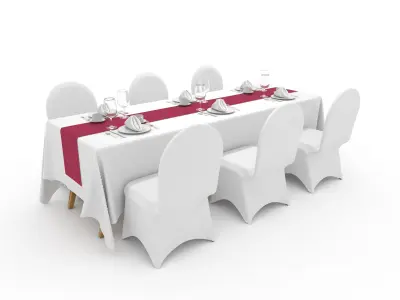 Collection Banquet Table and Chair 38 3D Model Pack