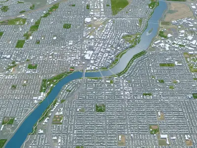 Saskatoon Canada Low-poly 3D model