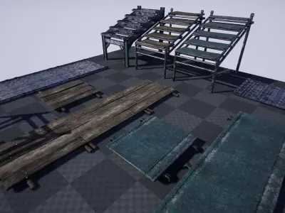 Scaffold Pack  Prop Package Low-poly 3D model