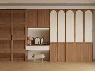  French retro style built-in dressing table 3D model