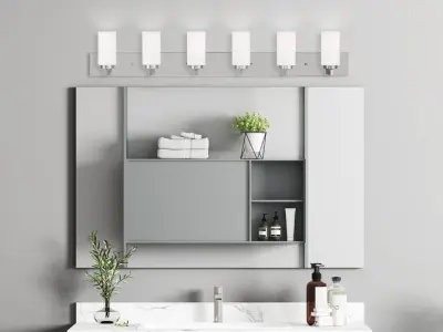 Wallace Polished Chrome Vanity Light Free 3D model