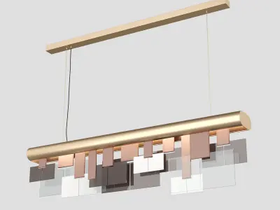 Turri Eclipse Linear Chandelier 3D model