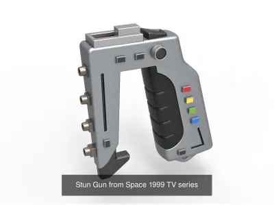 Commlock and Stun Gun from Space 1999 TV series 3D Model Pack