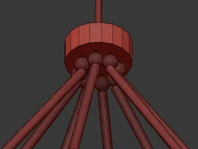 QUINCY pendant light with circles hanging from it 3D model