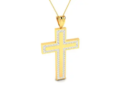 Cross Pendant 3DM STL OBJ FBX Render Details 3D print model purchase