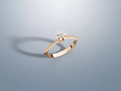 Classic 6 Prong Solitaire Ring 3D print model
