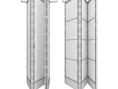 sliding-04 folding room divider with two doors 3D model